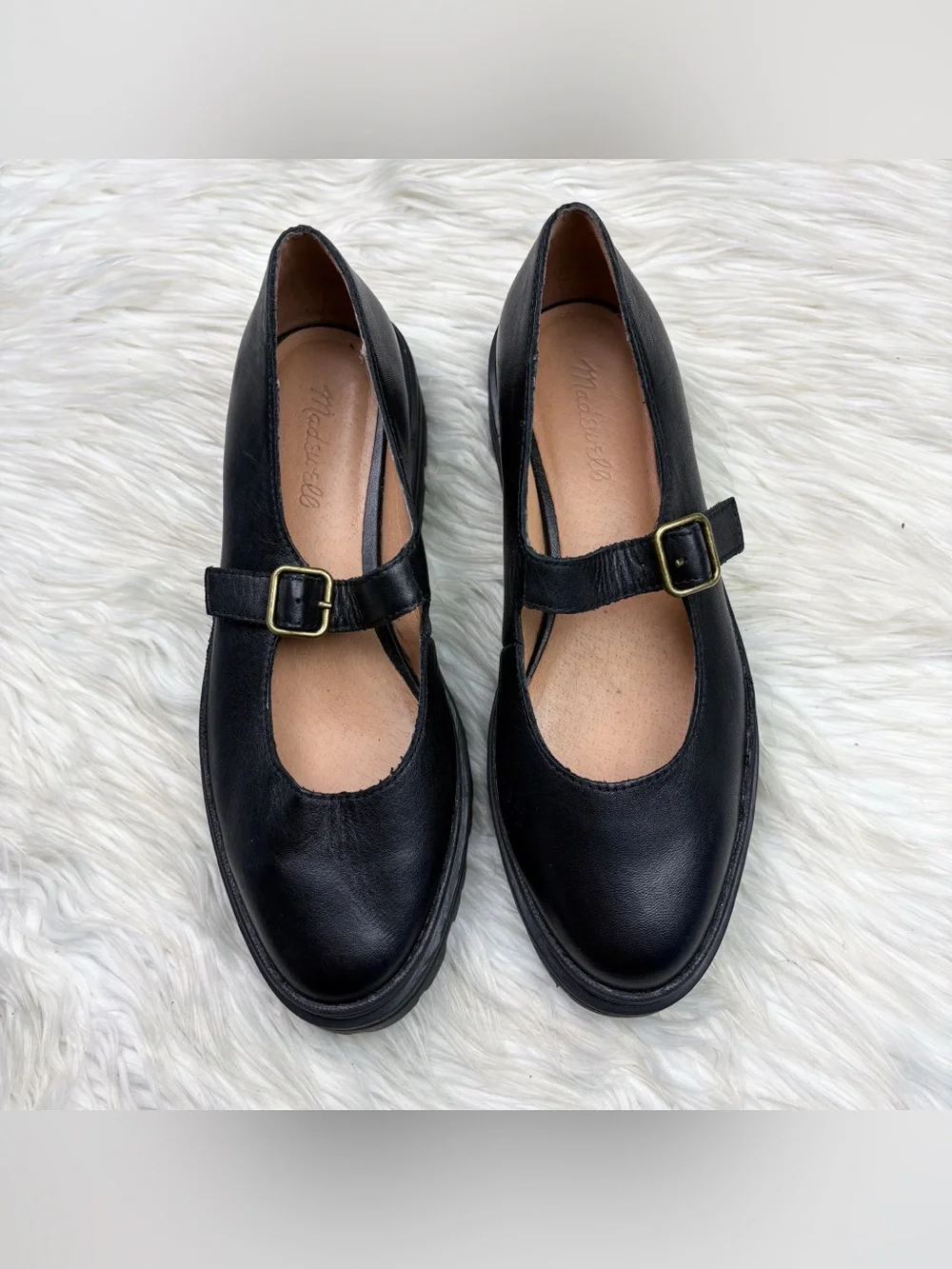 Madewell The Freya Platform Lugsole Mary Jane True Black Leather Size 8.5 - Picture 3 of 12